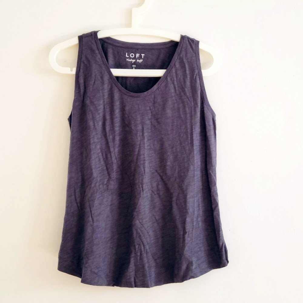 Loft Charcoal Gray Tank Top - Size Small